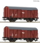 Roco 6600151 - H0 - 2-tlg. Set Gedeckte Güterwagen, NS, Ep. IV